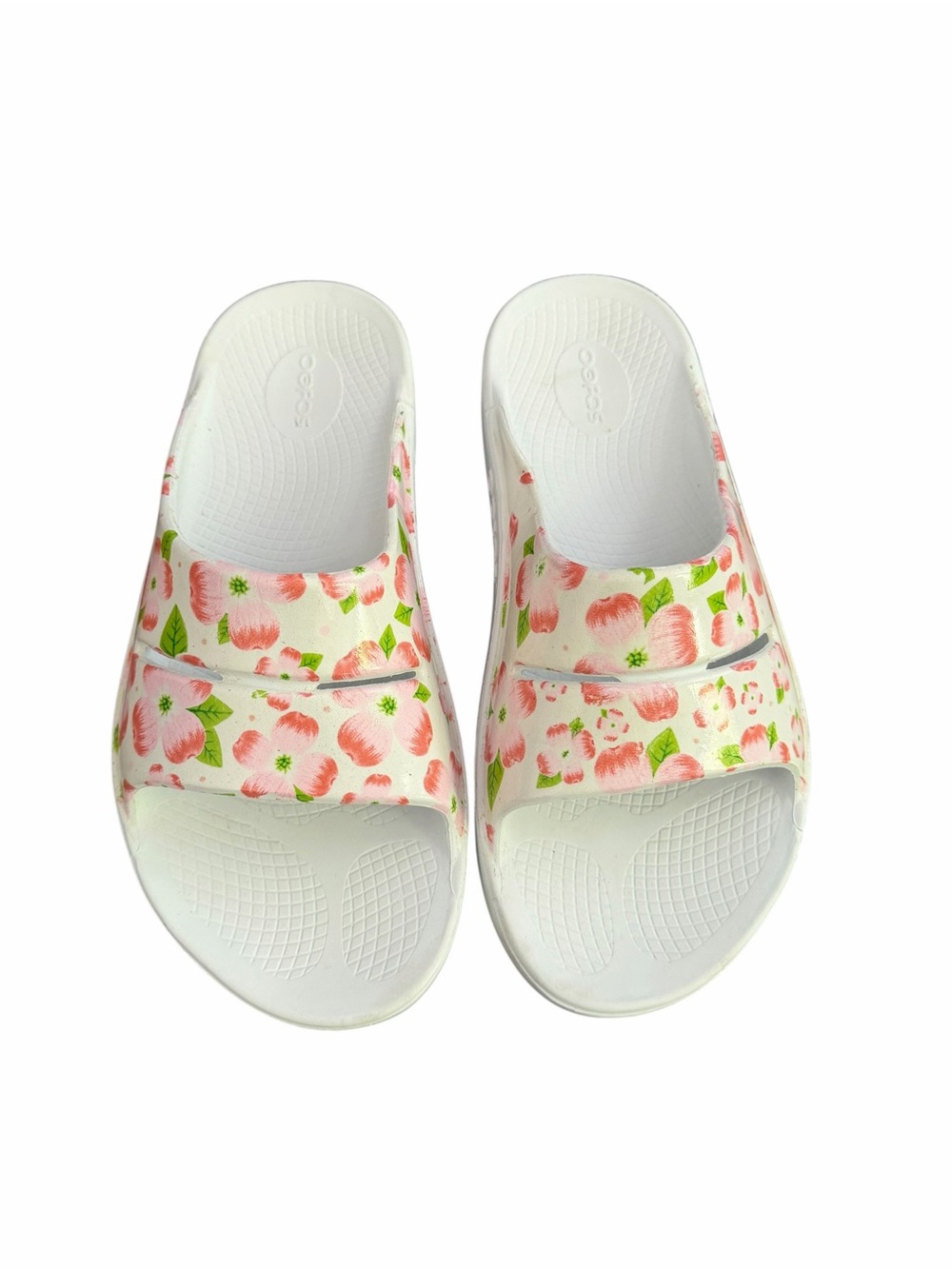 OOFOS OOahh Recovery Slides Cherry Blossom Floral Women’s Size 10